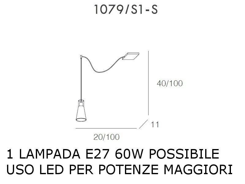 scheda cone 1 luce