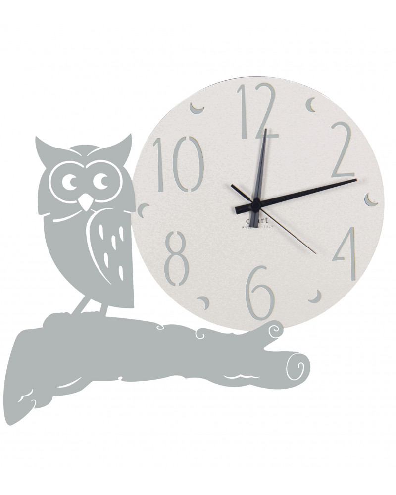orologio-da-parete-gufo-argento