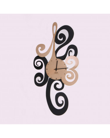 orologio-da-parete-ricciolo-nero-oro