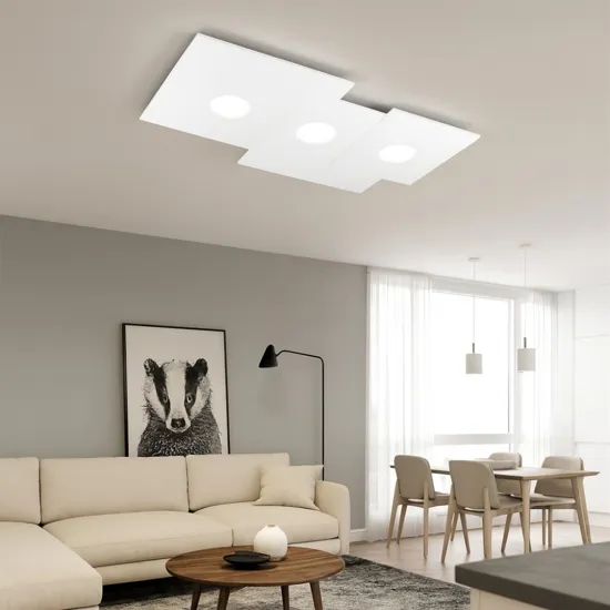 plaf plate 3 luci bianca